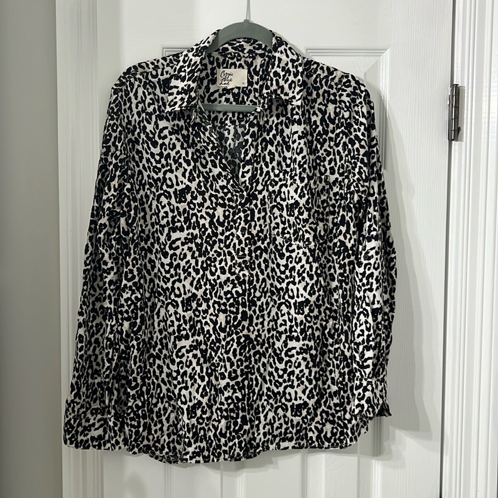 Cosmic Blue Love, printed tunic shirt, size medium